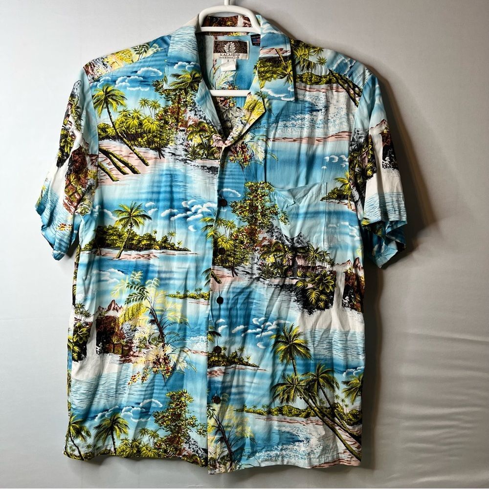Vintage Kalaheo Made In Hawaii USA Hawaiian Rayon Shirt Size L